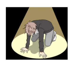 😭 7c333f55 ผู้ชาย, คุกเข่า, เศร้า, หดหู่, หม่นหมอง, การ์ตูน, สปอตไลท์ telegram sticker