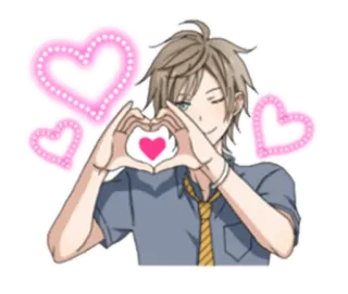 ❤ 9ce3f1c7 อนิเมะ, เด็กผู้ชาย, หัวใจ, ความรัก, ความรักใคร่, น่ารัก telegram sticker