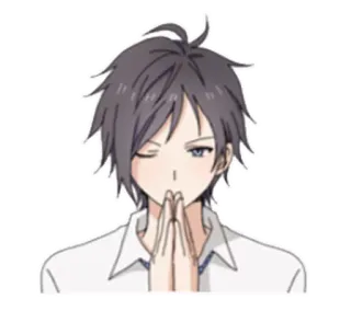 😅 dd6ffdd1 อนิเมะ, เด็กผู้ชาย, ขยิบตา, ตัวละคร telegram sticker