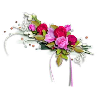 🌸 0de35d00 ดอกไม้, ลายดอกไม้, กุหลาบ, ช่อดอกไม้, การตกแต่ง, เครื่องประดับ, สีชมพู, ธรรมชาติ telegram sticker