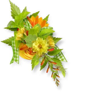 🌸 c5cf3291 ดอกไม้, ลายดอก, ใบไม้, การจัด, ธรรมชาติ, ตกแต่ง, เขียว, เหลือง telegram sticker