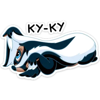 🙈 9acdf64e KY-KY mouffette, dessin animé, animal, mignon telegram sticker