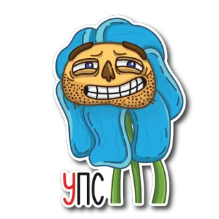 😬 01869d3e Упс flor, desenho animado, engraçado, rosto, personagem whatsapp sticker