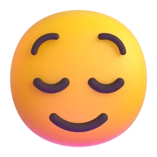 😌 02eeb0bf Emoji, Müde, Ruhig, Gelb, Gesicht telegram sticker