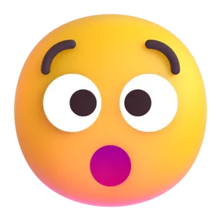 😮 bfbad80c Emoji, Schockiert, Überrascht, Erstaunt, Wow telegram sticker
