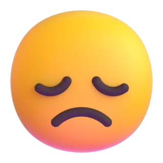 😟 c28f50fe Emoji, Traurig, Verärgert, 3D telegram sticker