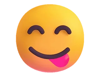 😋 1bfbfce5 Эмодзи, Язык, Лицо, Счастливый, Смайлик whatsapp sticker