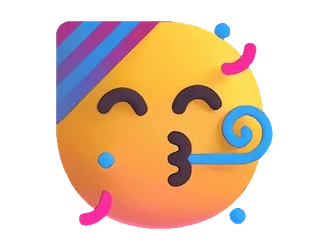 🥳 12e81341 이모티콘, 축하, 파티, 모자, 나팔 telegram sticker