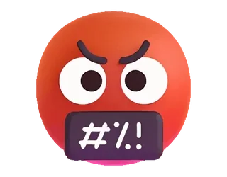 🤬 6314ba3a #%! 이모지, 화난, 검열된, 욕설, 빨간 얼굴 telegram sticker