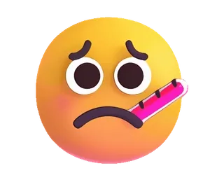 🤒 9946c6fe 이모지, 아픈, 온도계, 슬픈, 아픈, 독감 telegram sticker