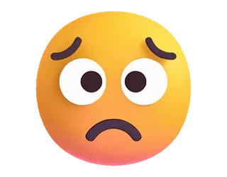 😧 c2112212 이모지, 슬픈, 불행한, 표정, 감정 telegram sticker