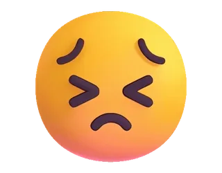 😣 32f75428 verdrietig, emoji, ongelukkig, gevoel, uitdrukking telegram sticker