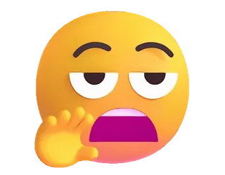 😒 6574016f Emoji, Cartoon, Uitdrukking, Gezicht, Verveeld, Hand telegram sticker