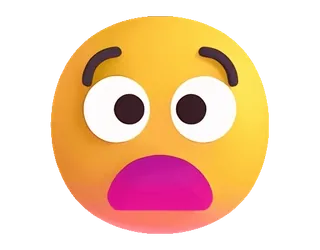 😧 794da448 Emoji, geschrokken, verrast, emotie, gezicht, geel telegram sticker