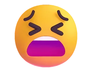 😫 7c439cc6 emoji, verdrietig, gezicht, huilen, uitdrukking, boos, geel telegram sticker