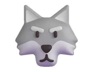 🐺 82efc7ac 狼, 动物, 脸, 卡通, 灰色 telegram sticker