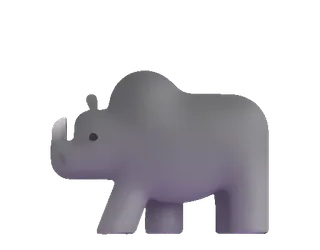 🦏 fca1285d 犀牛, 动物, 玩具, 灰色, 角, rhino telegram sticker