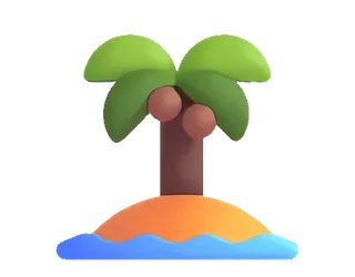 🏝️ f17b707f 棕榈树, 岛屿, 热带, 海滩, 夏天, 假期 telegram sticker