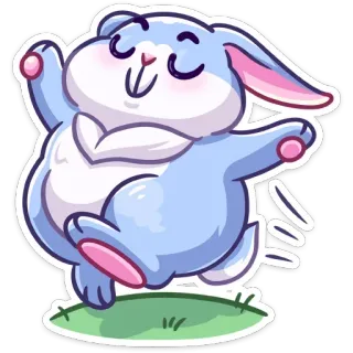 ☺️ 31d34006 зайчик, милый, счастливый, мультик, кролик, очаровательный, иллюстрация telegram sticker