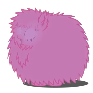 😫 38fb18c4 ピンク, ふわふわ, 生き物, 毛むくじゃら, 漫画, 動物 telegram sticker