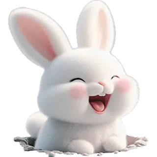 🤣 07fdda53 Hase, Kaninchen, süß, Tier, Cartoon, flauschig, fröhlich telegram sticker