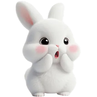 😱 178b993f Hase, Kaninchen, niedlich, Tier, Cartoon, flauschig telegram sticker