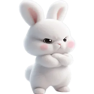 😤 544726dd Hase, wütend, süß, Kaninchen, flauschig, Cartoon telegram sticker