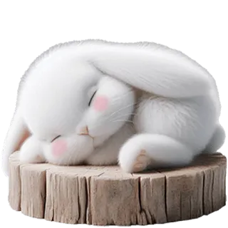 😴 794febaa Hase, Kaninchen, schlafend, Tier, niedlich, weiß, flauschig telegram sticker