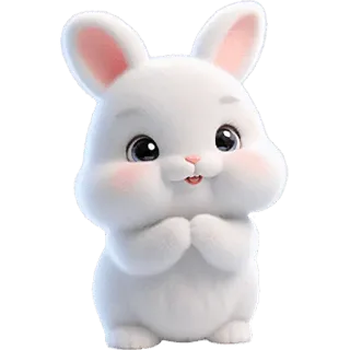 🙏 8b801d56 Hase, Kaninchen, süß, Tier, Cartoon, flauschig, kawaii telegram sticker