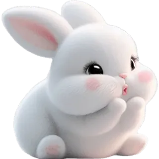 😘 bab21c00 Hase, Kaninchen, niedlich, Tier, flauschig, weiß, kawaii telegram sticker