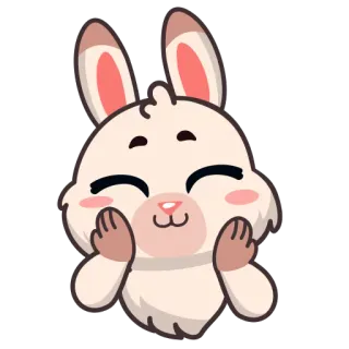 😊 468e7d68 coniglio, carino, animale, kawaii, coniglio, felice, cartone animato, adesivo whatsapp sticker