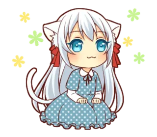😺 8646f01f 猫, Q版, 动漫, 可爱, 漫画, 可爱 telegram sticker
