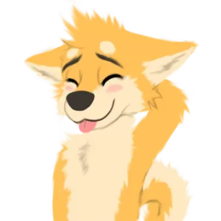 😊 0b87bf11 chien, mignon, poilu, animal, dessin animé, amical, joyeux telegram sticker