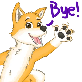 👋 3db56cf2 Bye! renard, au revoir, salut, animal, dessin animé, amical telegram sticker