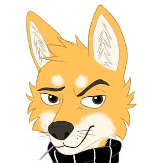 😏 4567699f chien, shiba inu, dessin animé, portrait, animal telegram sticker