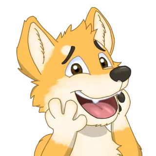 😳 519a5dc2 renard, dessin animé, animal, furry, mignon, joyeux telegram sticker