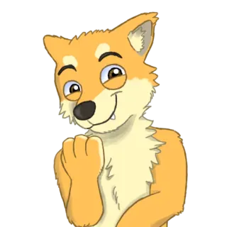 🐺 9ba3a78f chien, animal, dessin animé, mignon, poilu telegram sticker