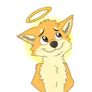 😇 bf5fcc19 chien, auréole, ange, mignon, dessin animé, kawaii, autocollant telegram sticker