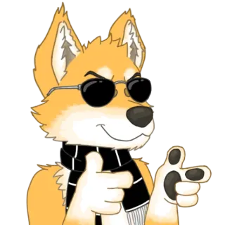 😎 e0aaea1c chien, lunettes de soleil, écharpe, animal, dessin animé, poilu telegram sticker