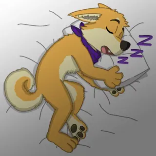 💤 e607bc24 ZZZ chien, dormir, dessin animé, animal, poilu, zzz telegram sticker