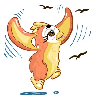 ✈️ 7603fd4b uccello, carino, animale, cartone animato, adesivo, ali, volare, felice telegram sticker