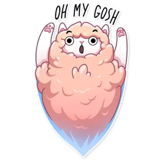 🙌 01b67f2b OH MY GOSH lama, animale, cartone animato, oh mio Dio, carino, sticker whatsapp sticker