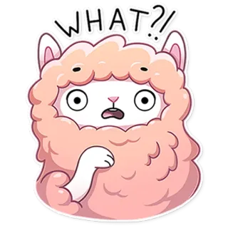 😨 42d3c045 WHAT?! lama, domanda, sorpreso, confuso, carino, animale whatsapp sticker