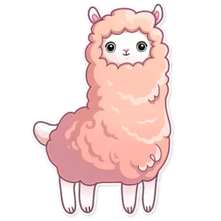 😊 fd4222d5 lama, animale, carino, soffice, cartone animato, adesivo whatsapp sticker