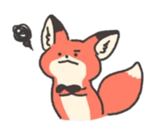 😕 2375126e zorro, animal, dibujo animado, pegatina, lindo, peludo whatsapp sticker