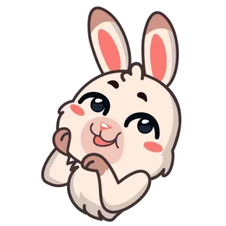 ☺️ 6b2c9caf conejo, conejito, lindo, dibujos animados, animal, pegatina, guiño whatsapp sticker