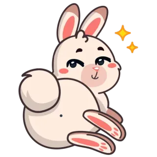 😏 af103212 conejo, conejito, lindo, animal, brillos, dibujos animados whatsapp sticker