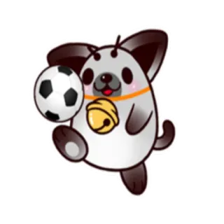 ⚽️ 1d128c8b cane, calcio, sport, carino, animale whatsapp sticker