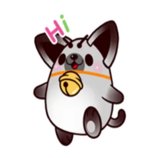 🙃 36aa88a6 Hi! animale, carino, kawaii, ciao, campana, animale domestico, amichevole, saluto whatsapp sticker