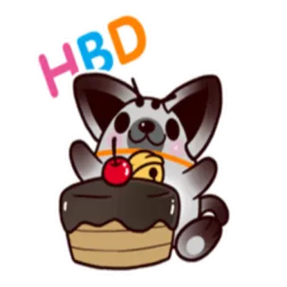🎂 50073b98 HBD Buon compleanno, Torta, Animale, Carino, Festa whatsapp sticker